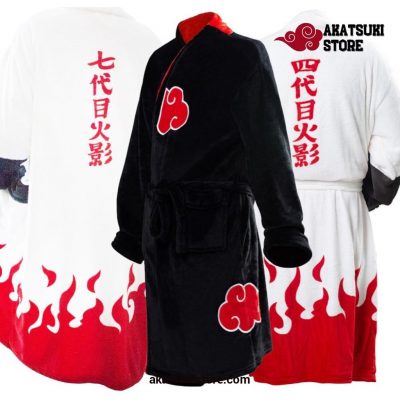 Akatsuki Robe Cosplay Bathrobe Fleece Warm Nightgown