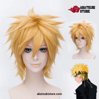 Naruto Wigs Golden Short Fluffy Shaggy Layered Heat Resistant Synthetic Hair Cosplay Costume