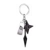 Anime Keychain Ninja Kunai Weapon Modle Keyrings Konoha Symbol Akatsuki Red Cloud Pendant Key Chains Car 4 - Akatsuki Store