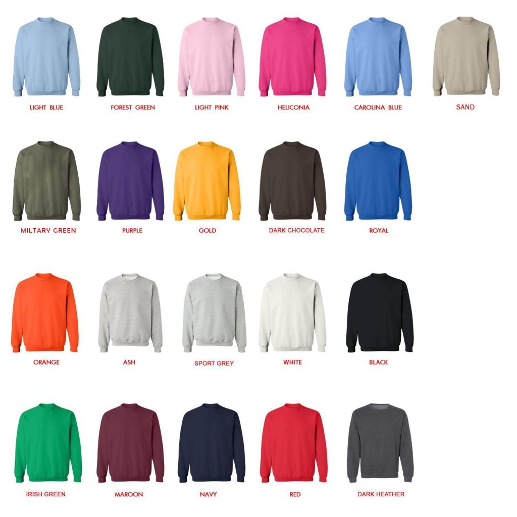 sweatshirt color chart - Akatsuki Store